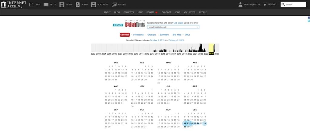 Yeovil Hospital wayback machine