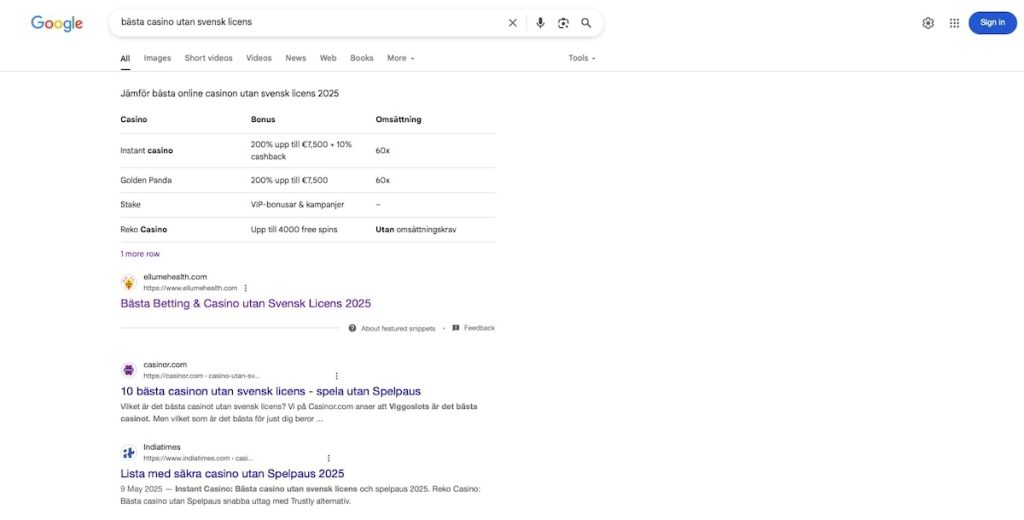 bästa casino utan svensk licens ser sverige