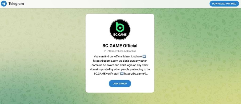 BC.GAME Telegram