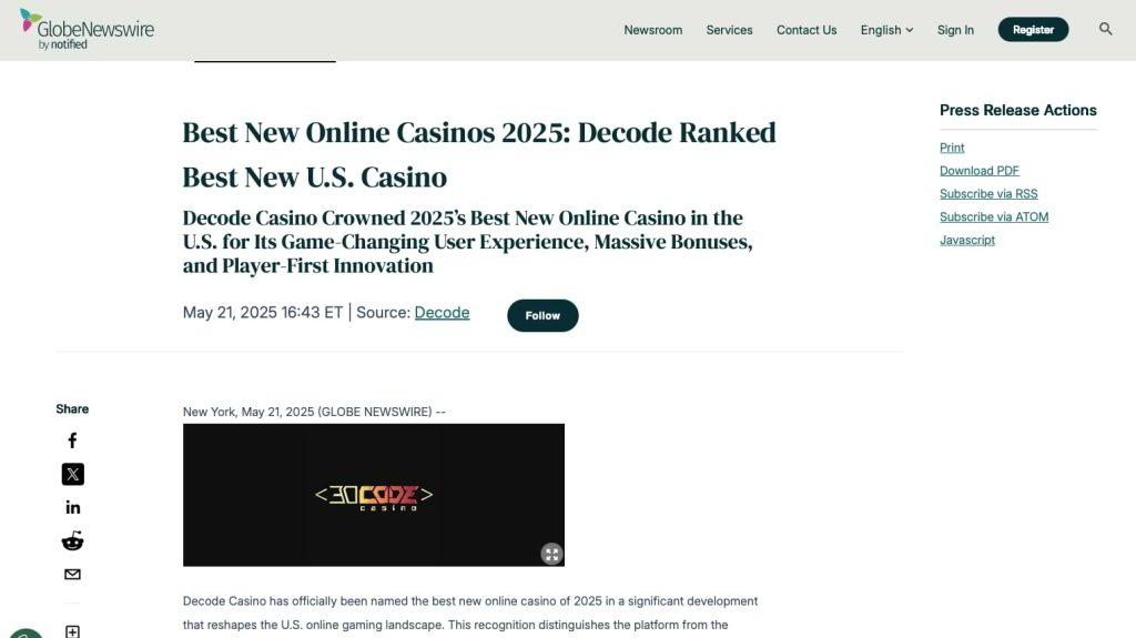 Globenewswire.com best online casinos 2025 page