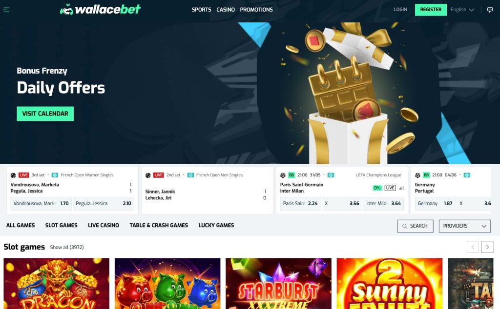 Wallace Bet homepage