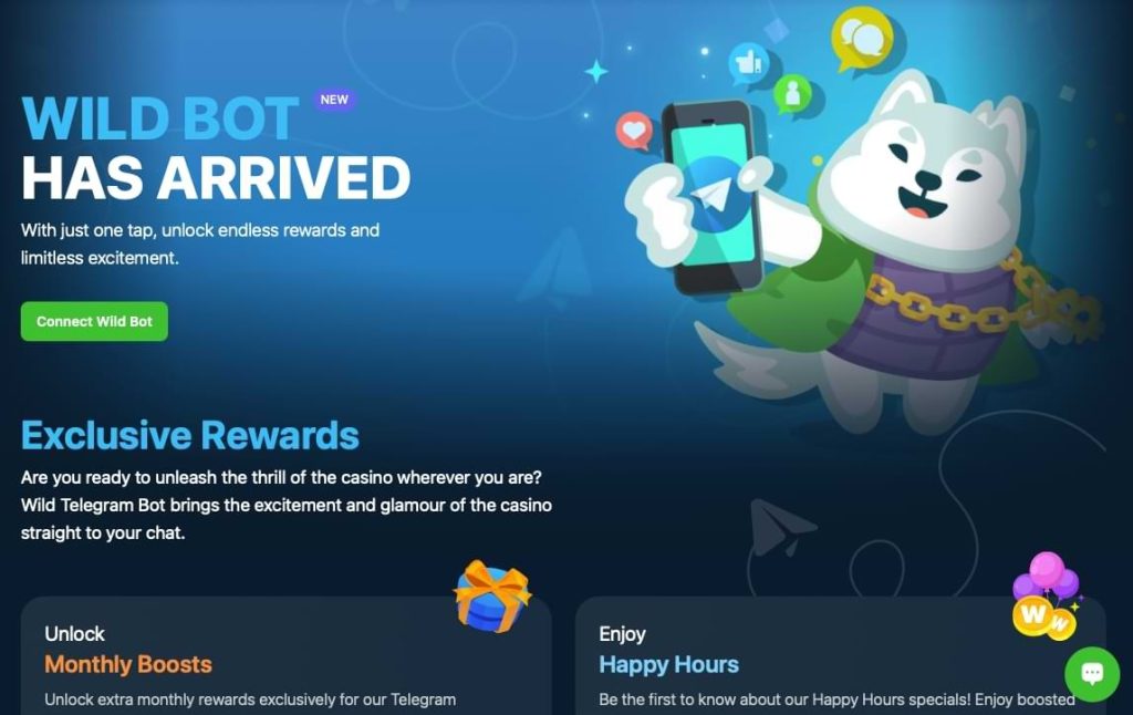 Wild.io Telegram casino bonus