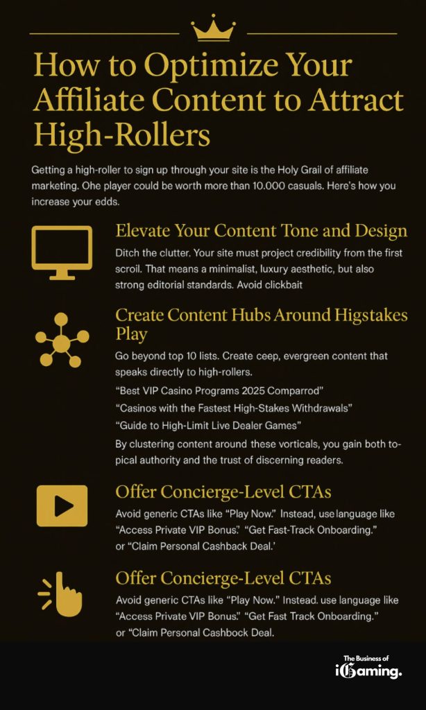 how to optimize affiliate content to attract high-rollers