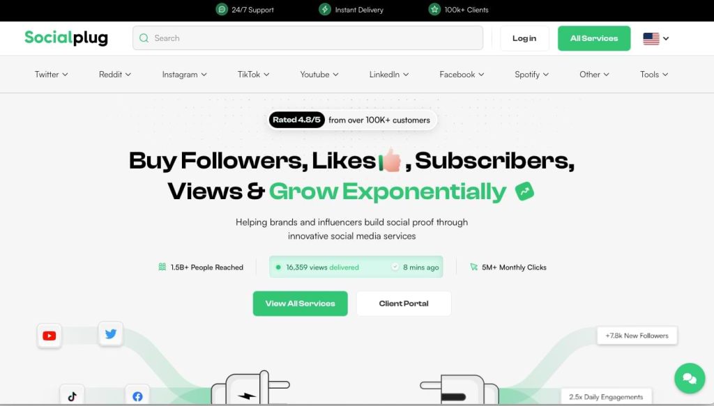 Socialplug.io homepage