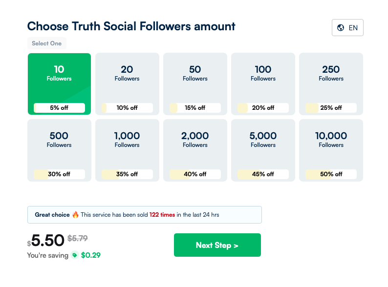 Buy Truth social followers