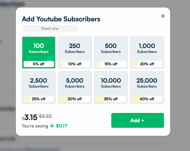 Buy Youtube subscribers prices