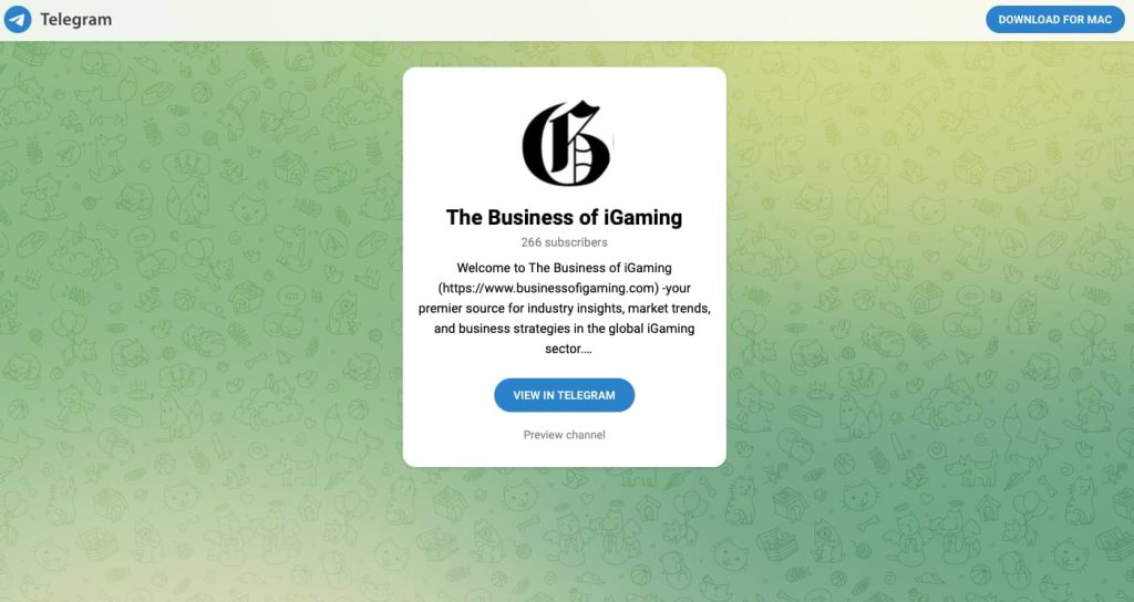 The Business of iGaming Telegram Channel