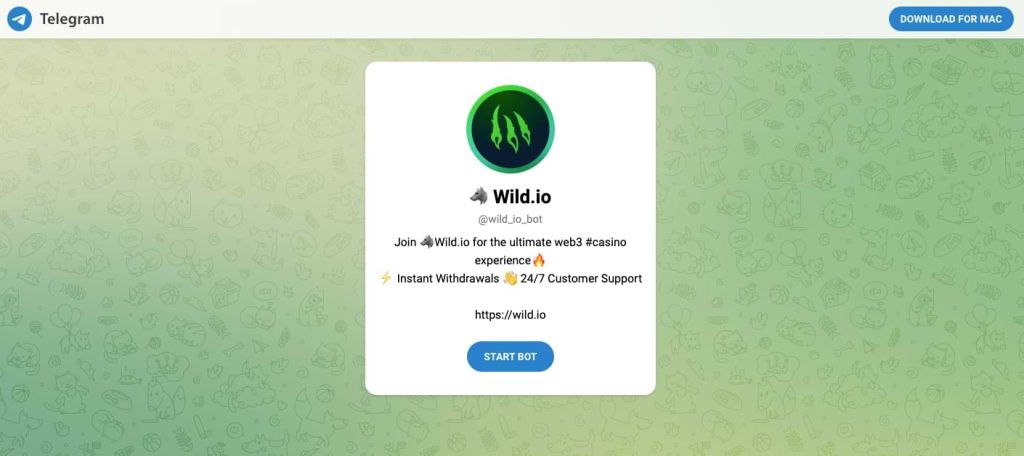 Wild.io Telegram page