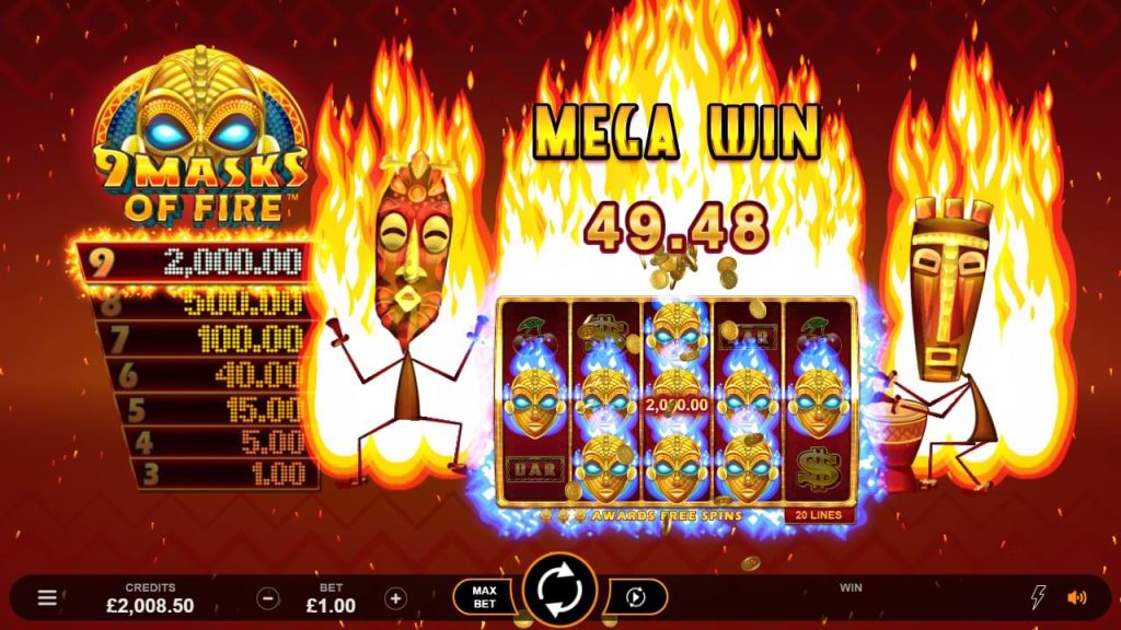 9 Masks of Fire Instant Win slot