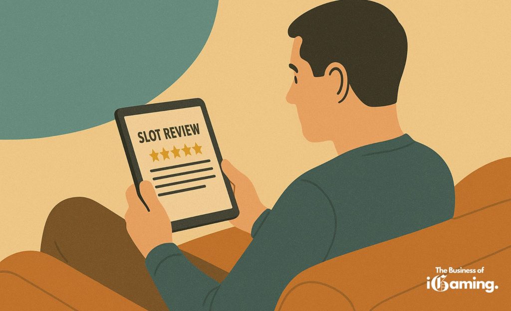 A player reading a slot review