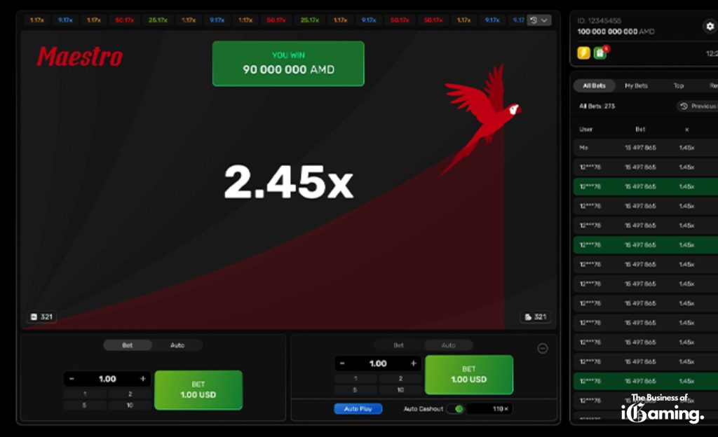 Maestro crash game Galaxsys