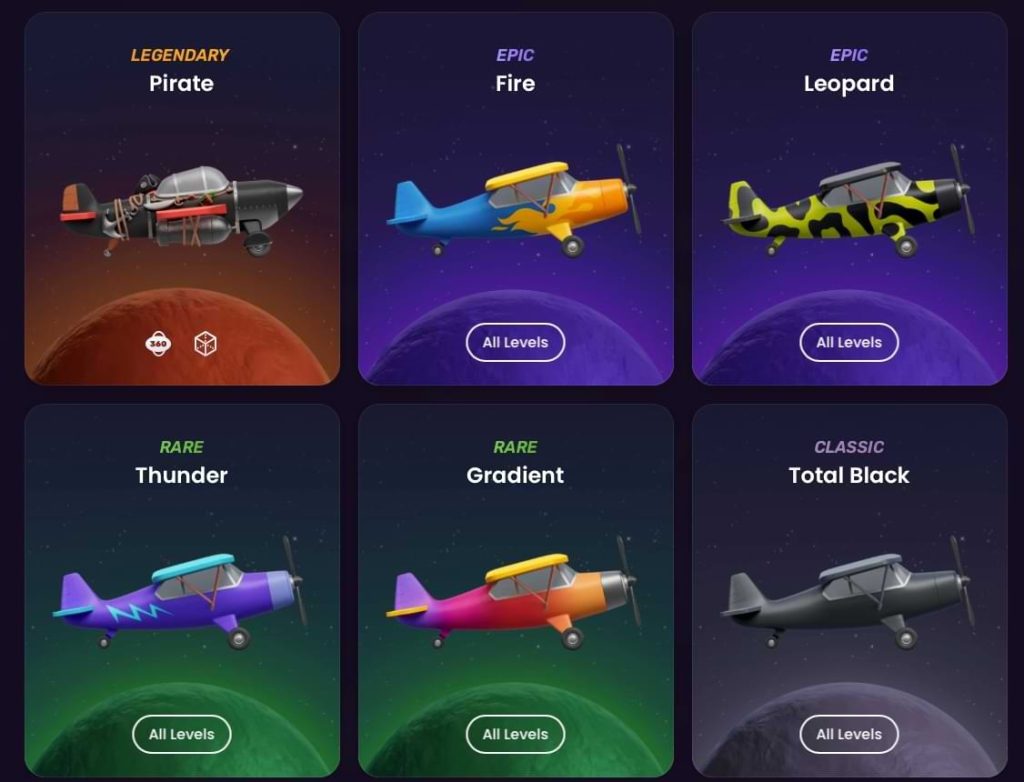 Aviatrix different aircrafts