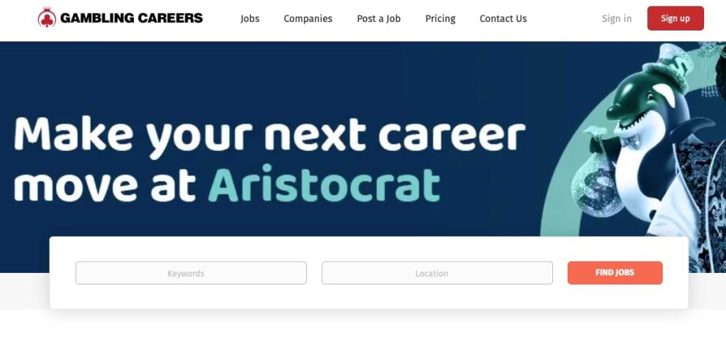 GamblingCareers homepage