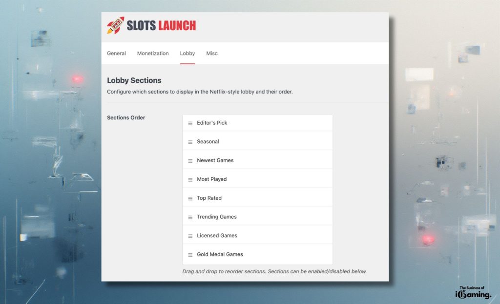 Slots Launch Lobby features