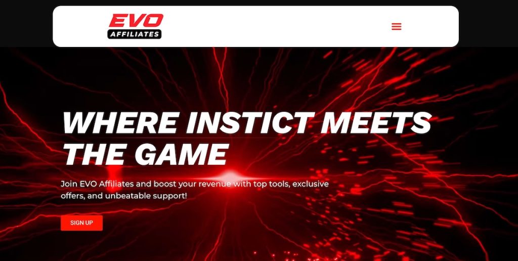 Evo Affiliates homepage